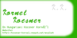 kornel kocsner business card